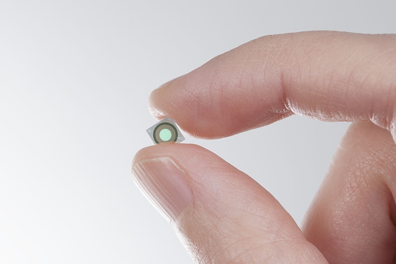 The Fabry-P&eacute;rot interferometer tunable optical filter that sits at the heart of the VTT research team's hyperspectral hardware. The group is working with several commercial entities looking to develop applications. Photo: VTT.