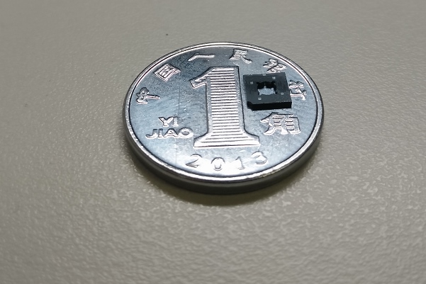 The MEMS component that provides hyperspectral imagery in Unispectral's smartphone-compatible technology. The Israeli startup recently closed a $7.5M round of series A venture funding. Photo: Amir Lehr/Unispectral.