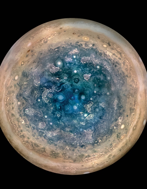 Juno's red-green-blue-methane (890nm) filtered 'JunoCam