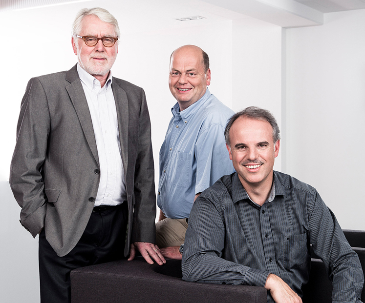 Founder Wilhelm Stemmer with new directors Christof Zollitsch and Martin Kersting. Image: Stemmer Imaging.