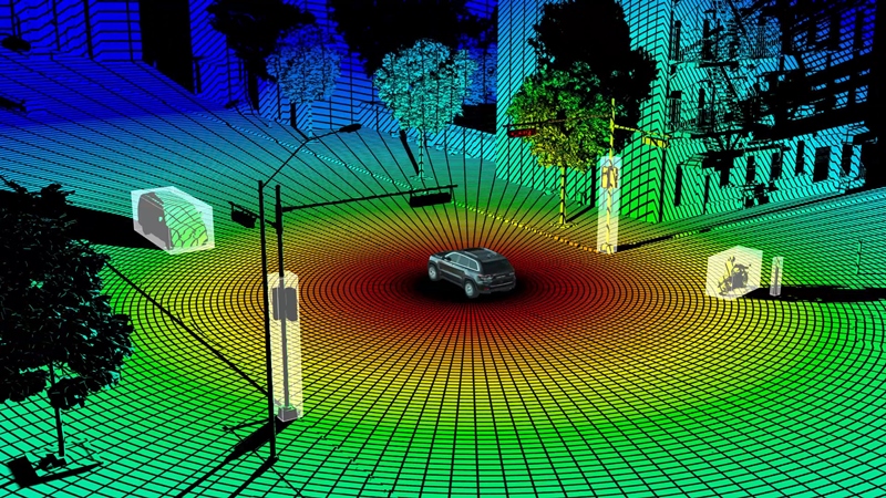 Quebec CIty's LeddarTech says that its advantage in the hotly contested auto lidar space revolves around its proprietary software. The firm's algorithm's are said to be able to reveal additional details of a car's surroundings at ranges beyond what is normally possible with low-cost emitters and photodetectors. Image: LeddarTech.