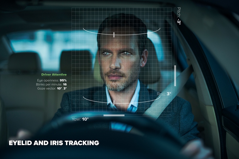 Based on a combination of time-of-flight and infrared sensors, the technology developed by eyeSight and Jabil will be able to monitor drivers for signs of fatigue, such as blinking rate, head position, and eyelid droop. Image: Business Wire.