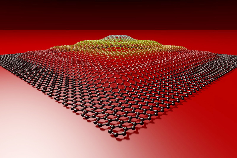 Pyramid made from graphene. Similar structure was made experimentally by using laser irradiation in a process named 