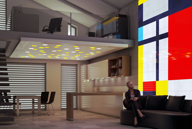 Feeling in a Mondrian mood? The LUMENTILEs can reflect that. Image: LUMENTILE.