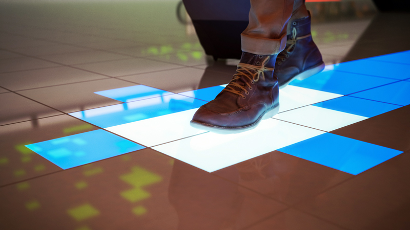 Walk this way: shows pedestrians which way to go... Image: Lumentile.