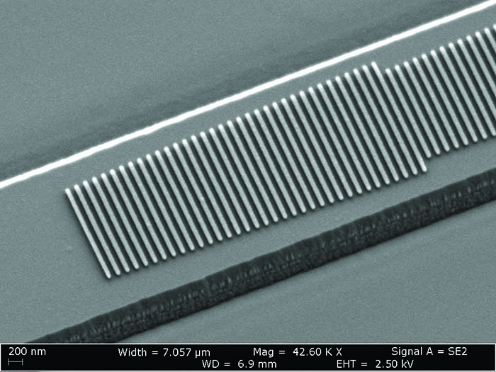 Scanning electron microscope (SEM) image of the fabricated device. Image: Loncar Lab/Harvard SEAS.