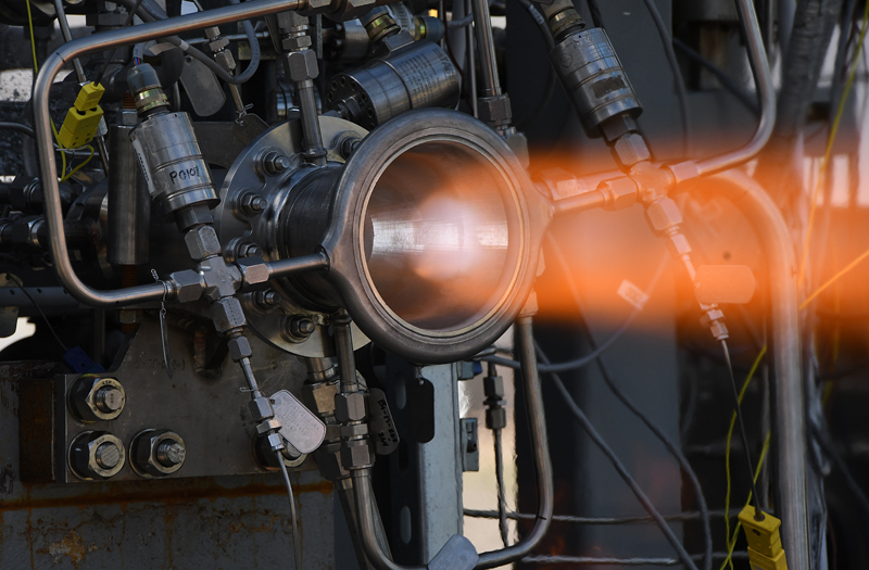 Through hot-fire testing at NASA's Marshall Space Flight Center, engineers put this nozzle through its paces, accumulating more than 1,040 seconds at high combustion chamber pressures and temperatures. Now, this technology is being licensed and considered in commercial applications across the industry. Credit: NASA/MSFC/David Olive.