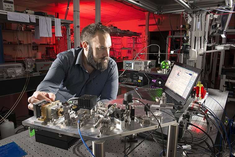 STFC's Nart Dagistani, who developed the original chirped laser dispersion spectroscopy system at RAL Space. (Credit: STFC)