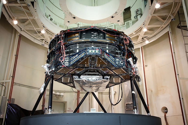 Although its primary collection optic will be a 2.4m-diameter mirror - the same size as the Hubble's, and much smaller than the James Webb Space Telescope's (JWST's) - the key advantage of WFIRST will be its enormous focal plane array, which will yield a field of view 100 times wider than Hubble. Photo: Harris Corporation / TJT Photography