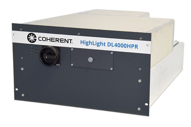 Coherent's latest HighLight industrial diode laser system delivers 4 kilowatts of power via an optical fiber and is said to offer unmatched convenience and economy for metal processing applications. Photo: Coherent.