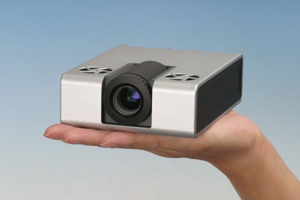 Epson projector in palm of hand