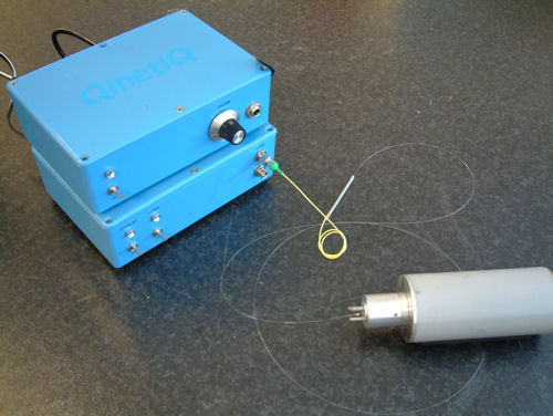 QinetiQ optical microphone connected to its interrogation system
