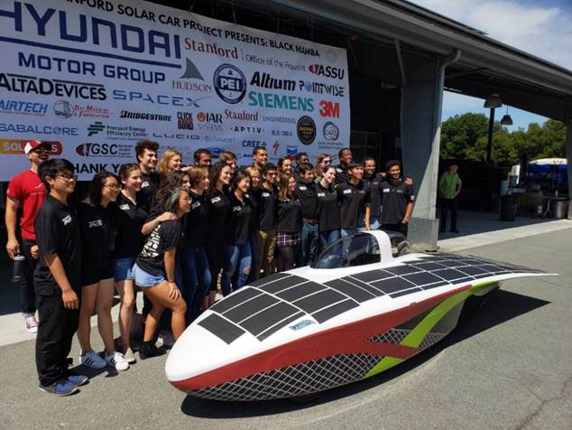 This year's model: the Alta Devices PV-powered Stanford Solar Car.