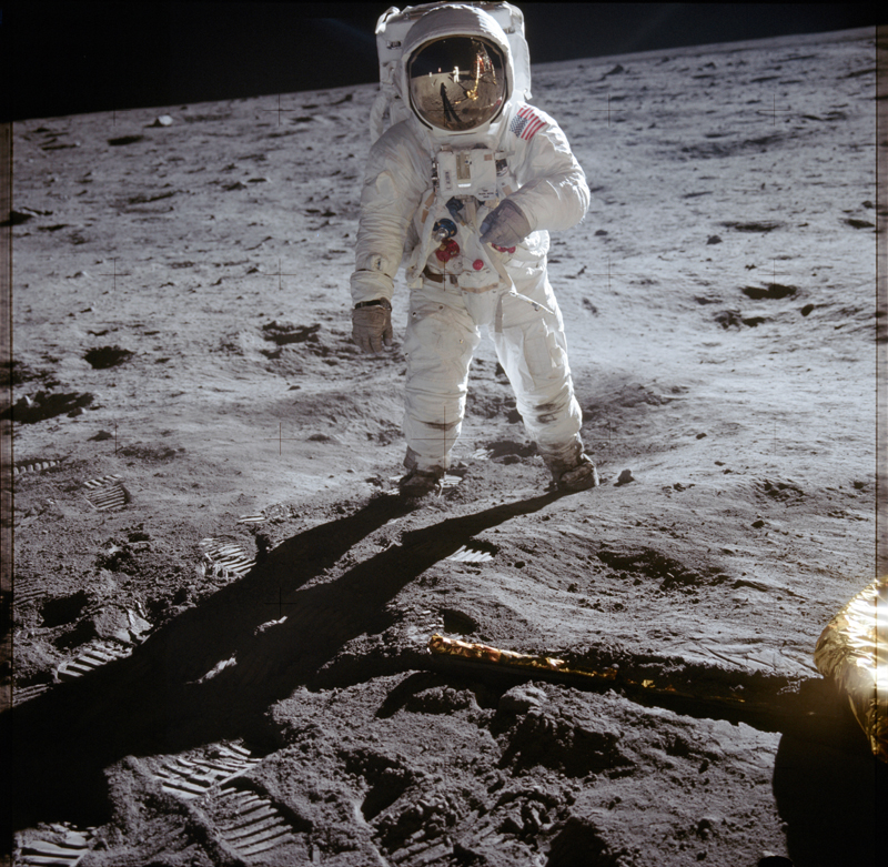 Man in the Moon: Neil Armstrong’s classic photograph of Buzz Aldrin.