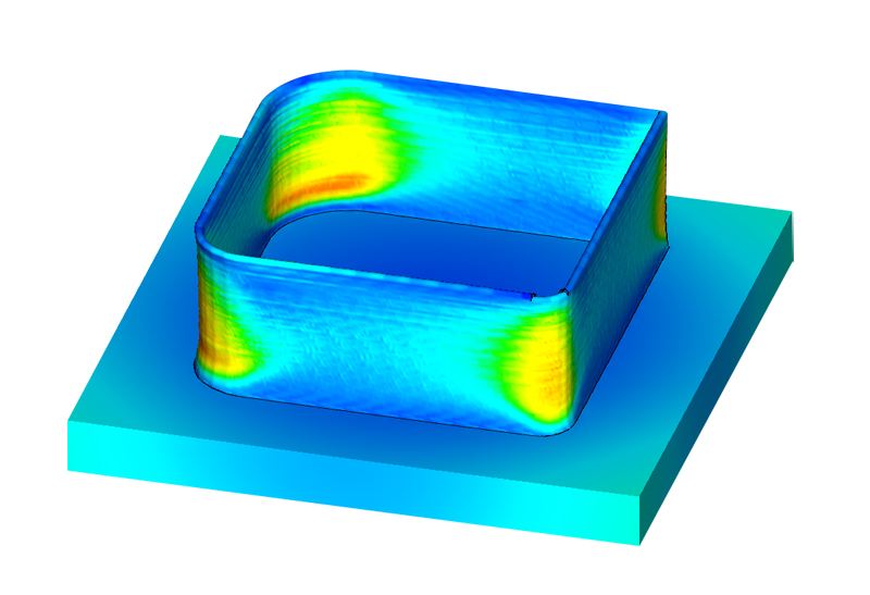 Simufact simulation of laser 3D printing.