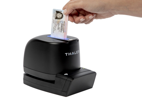 Covid safer: Thales' double-sided ID card reader.