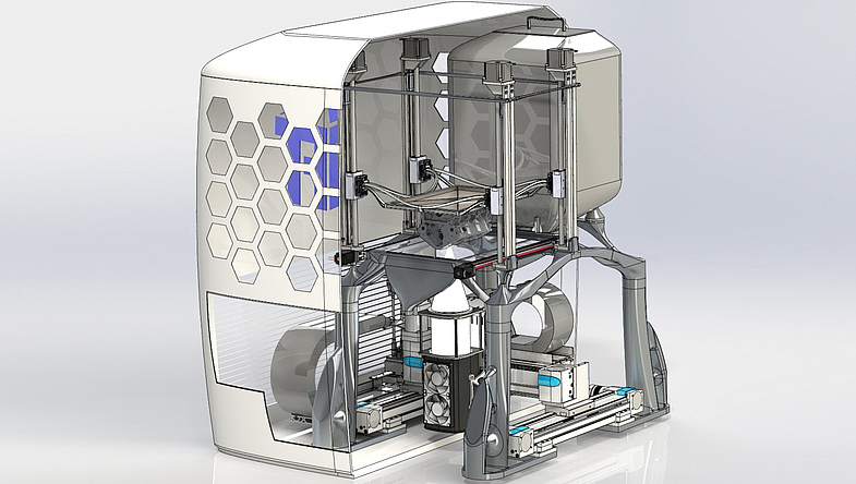 3D printer fromTU Graz melts metal powder with high-performance LEDs.