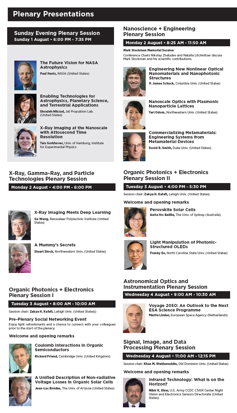It's good to talk: O+P has a packed and diverse plenary and conference program. Click to enlarge.