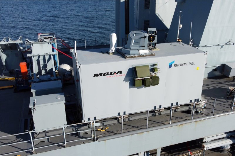 Laser weapon tests were conducted on the German frigate Sachsen.