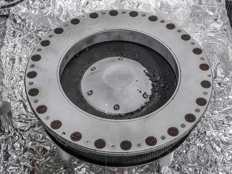 A view of the outside of the OSIRIS-REx sample collector.