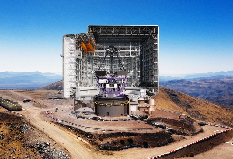 Artist's rendering of GMT set up at Las Campanas Observatory in Chile.