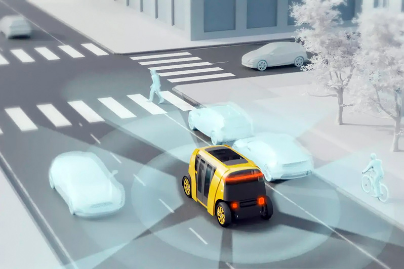 Robotaxi; new laser system enables autonomous driving.