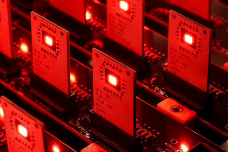 Bright red microLEDs