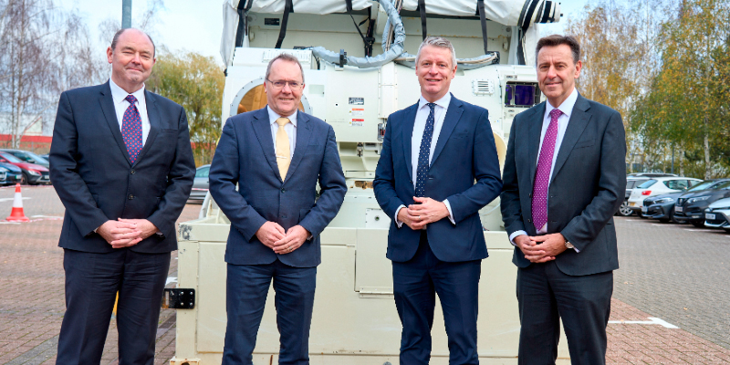 Dragonfire team with Steve Wadey, CEO at QinetiQ (R).