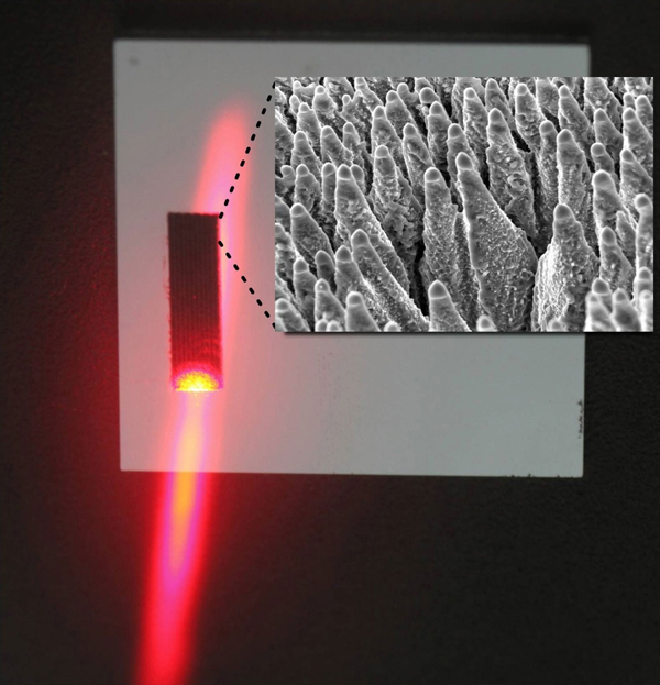 Improved performance: black silicon irradiated by laser.