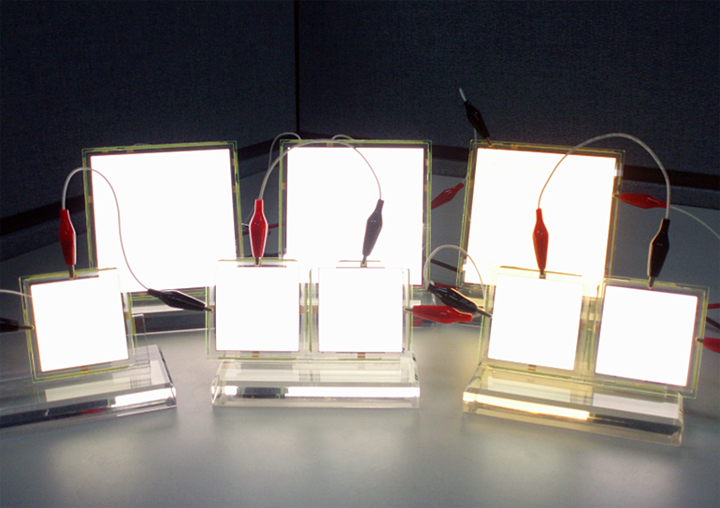 White OLEDs for lighting based on Universal Display’s PHOLED technology.