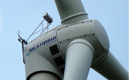 Wind power: the laser can measure the whole wind-field in front of a turbine.