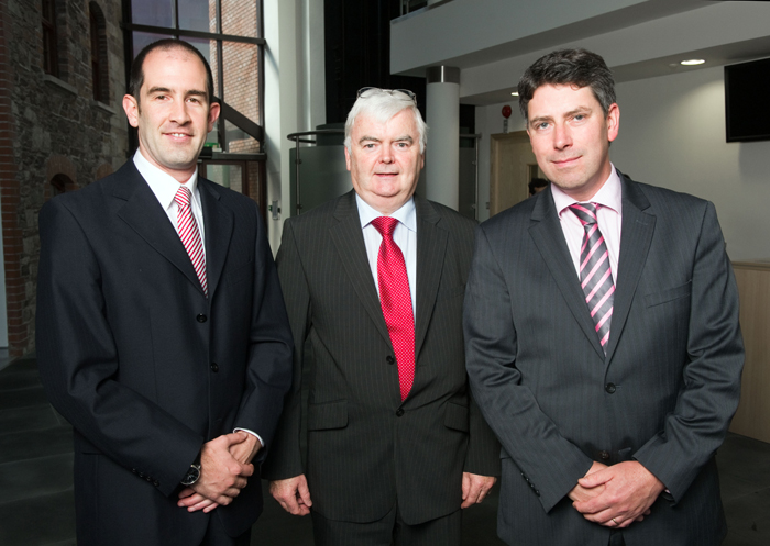 Bill Henry, CCO, InfiniLED; Michael Grufferty, Tyndall Institute, and Joe O'Keeffe, CEO, InfiniLED.