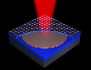 On-chip laser, 2 microns high
