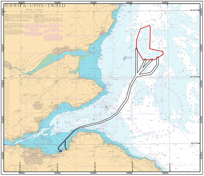 The proposed wind farm is to be located 17km off the Angus coast of Scotland.