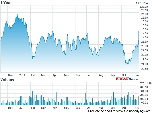 Rofin-Sinar stock: past 12 months