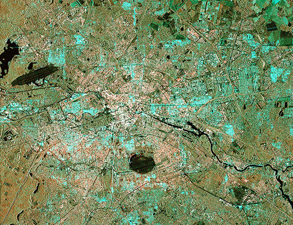 Image of Berlin taken from Sentinel-1A, transmitted to Earth via laser.