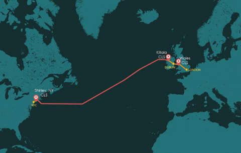 Transatlantic: New optical network from New York to British Isles.