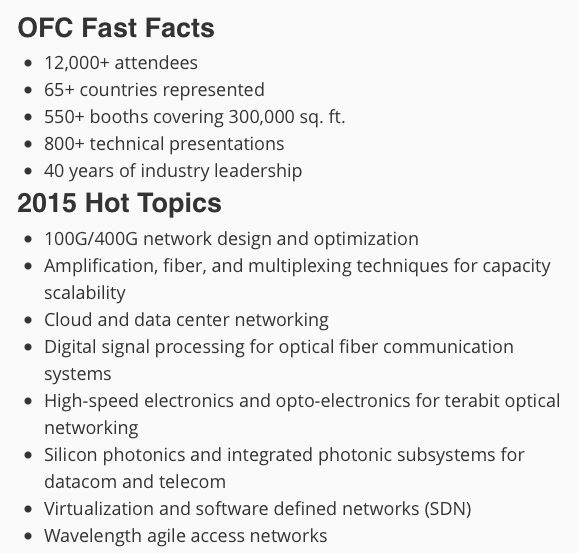 OFC2015: At a glance