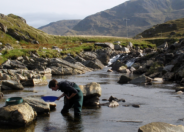 Panning for gold in Ireland.