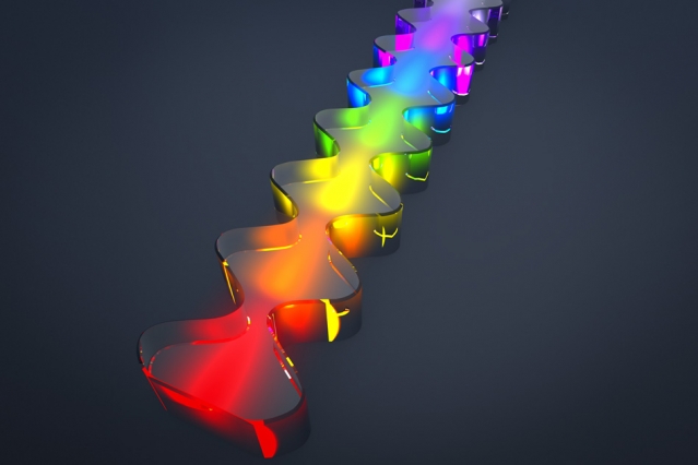 Artist’s impression of the gain medium that produces terahertz frequency combs.