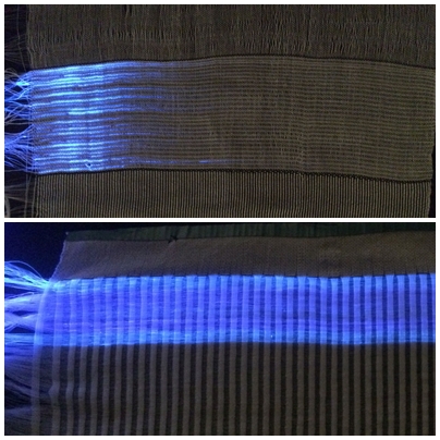 Nights in bright satin: a satin weave (below) out-shines a linen format (above).