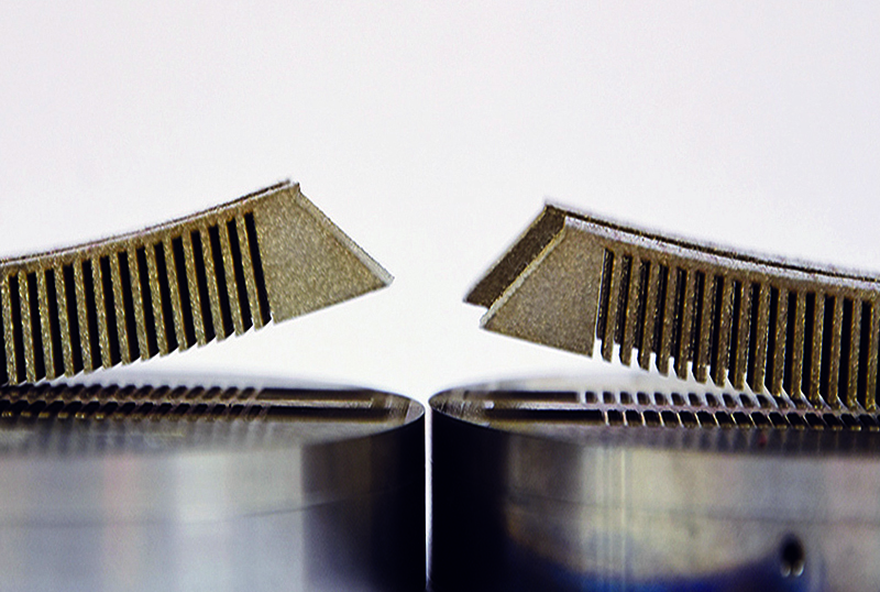 Component preheated with VCSEL (right) has significantly less distortion.