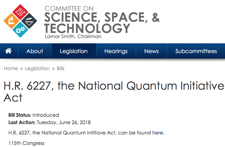 The National Quantum Initiative Act generates a comprehensive US-wide policy.