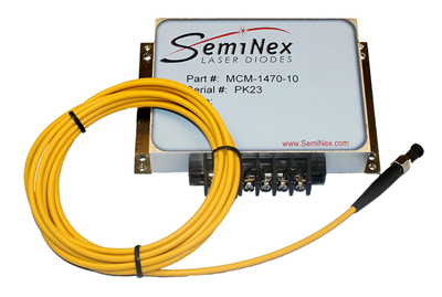 Seminex's 4-chip laser module with fiber bundle.