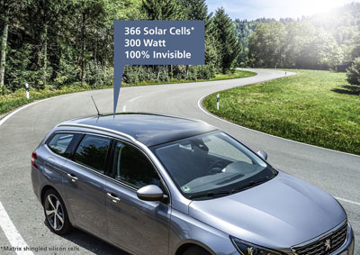 Hidden power: photovoltaics integrated into a car roof.