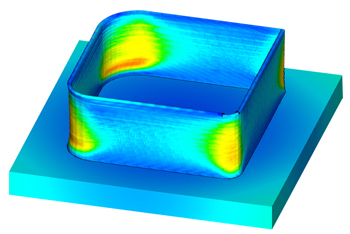 Simufact simulation of laser 3D printing.