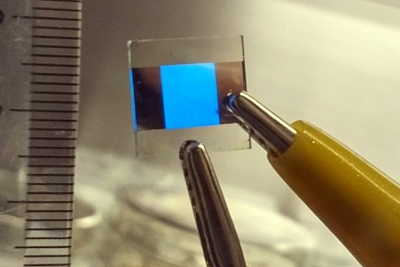 Into the blue: perovskite emitters