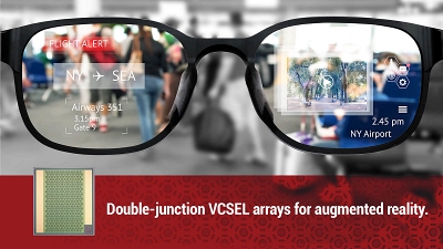 Double-junction VCSELs offer higher efficiency