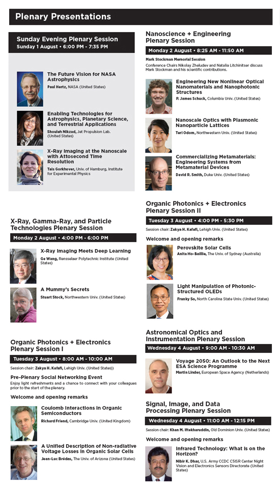 It's good to talk: O+P has a packed and diverse plenary and conference program. Click to enlarge.