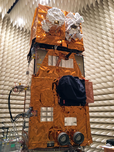 Sentinel-2C ready for electromagnetic compatibility testing. 